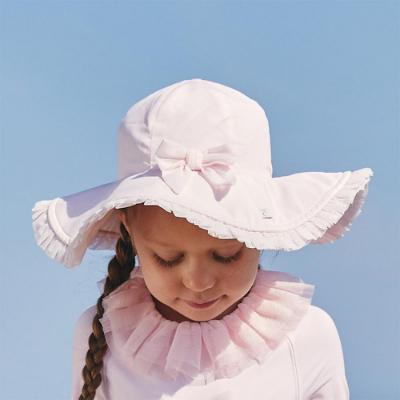 Picture of Caramelo Kids Girls Tulle Frill Sunhat With Bow - Pink