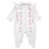 Picture of Monnalisa Bebe Girls Embroidered Roses Babygrow - White Pink