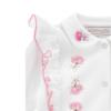 Picture of PRE-ORDER Monnalisa Bebe Girls Embroidered Roses Babygrow - White Pink