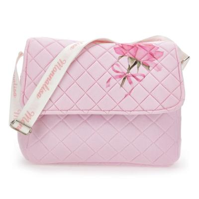 Picture of Monnalisa Bebe Girls Roses & Bow Changing Bag & Mat - Pink