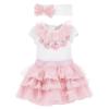 Picture of PRE-ORDER Monnalisa Bebe Girls 3 Piece Tulle Skirt Set - Pink