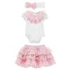 Picture of Monnalisa Bebe Girls 3 Piece Tulle Skirt Set - Pink