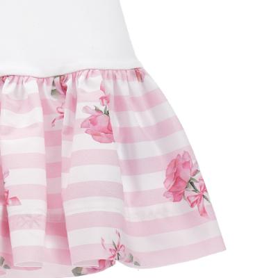 Picture of Monnalisa Bebe Girls Roses & Stripes Dress - Pink