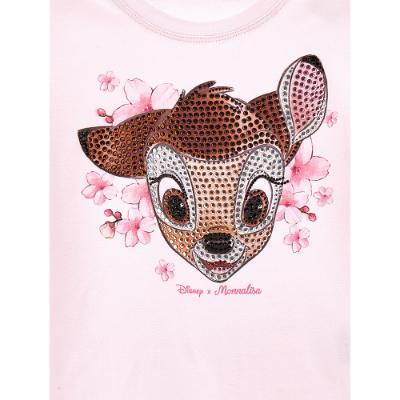 Picture of Monnalisa Girls Bambi Diamante T-shirt - Pink