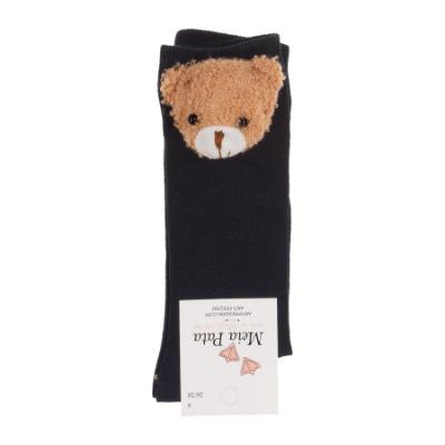 Picture of Meia Pata Knee Socks With Fuzzy Bear - Navy Blue