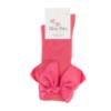 Picture of Meia Pata Extra Large Satin Bow Knee Socks - Carmine Fuchsia Pink