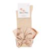 Picture of Meia Pata Extra Large Satin Bow Knee Socks - Champagne Beige