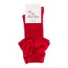 Picture of Meia Pata Extra Large Satin Bow Knee Socks - Red