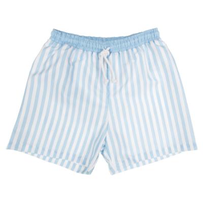 Picture of Meia Pata Men's Blue Stripes Swimming Trunks - White Blue 