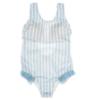 Picture of Meia Pata Woman Blue Stripes Swimsuit - White Blue