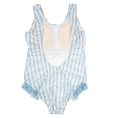 Picture of Meia Pata Woman Blue Stripes Swimsuit - White Blue