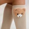 Picture of Meia Pata Knee Socks With Fuzzy Bear - Champagne