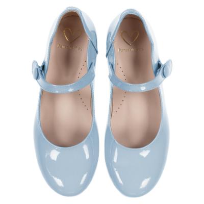 Picture of Panache Girls Scallop Pump - Pale Blue Patent