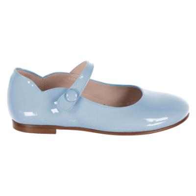 Picture of Panache Girls Scallop Pump - Pale Blue Patent