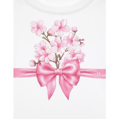 Picture of Monnalisa Girls Bambi Bow T-shirt - White Pink