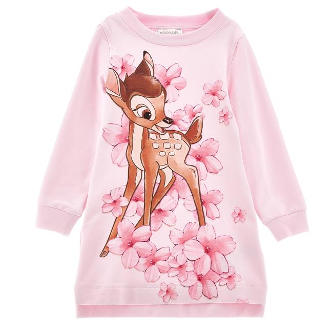 Picture of Monnalisa Girls Bambi Sweatshirt Dress - Pink