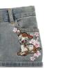 Picture of Monnalisa Girls Bambi Floral Denim Skirt - Stone Grey