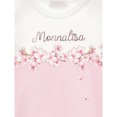 Picture of Monnalisa Girls Bambi Crystal Logo T-shirt - Pink