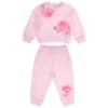 Picture of Monnalisa Bebe Girls Roses Tracksuit Set - Pink