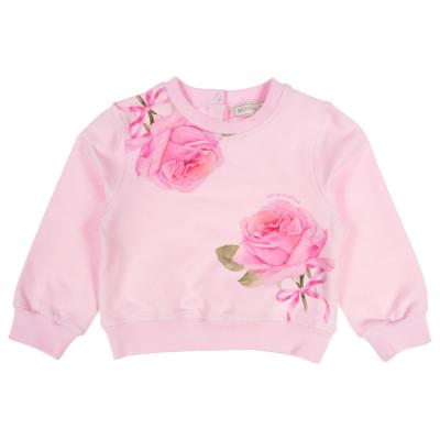 Picture of Monnalisa Bebe Girls Roses Tracksuit Set - Pink