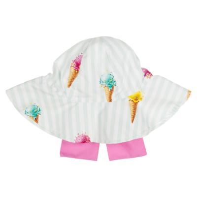 Picture of Meia Pata Girls Ice Cream Sunny Hat - White Pink