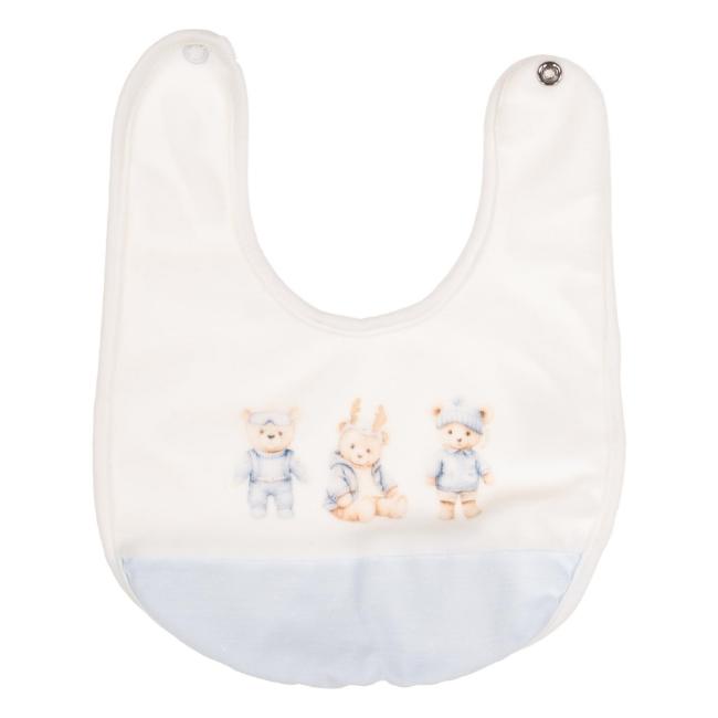 Picture of Jamiks Kids Baby boys Tibo Teddy Bib  - Ivory Blue