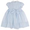 Picture of Sarah Louise Girls Smocked Bodice Puff Sleeve Dress - Pale Blue