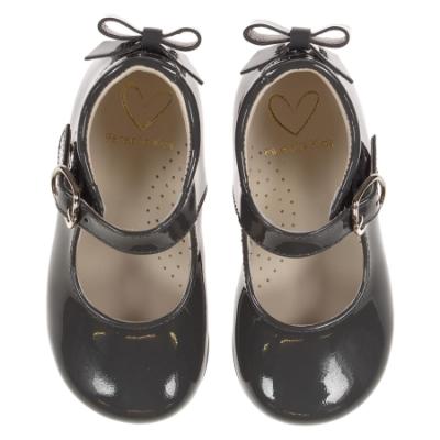 Picture of Panache Baby Girls High Back Bow Shoe -  Dark Grey