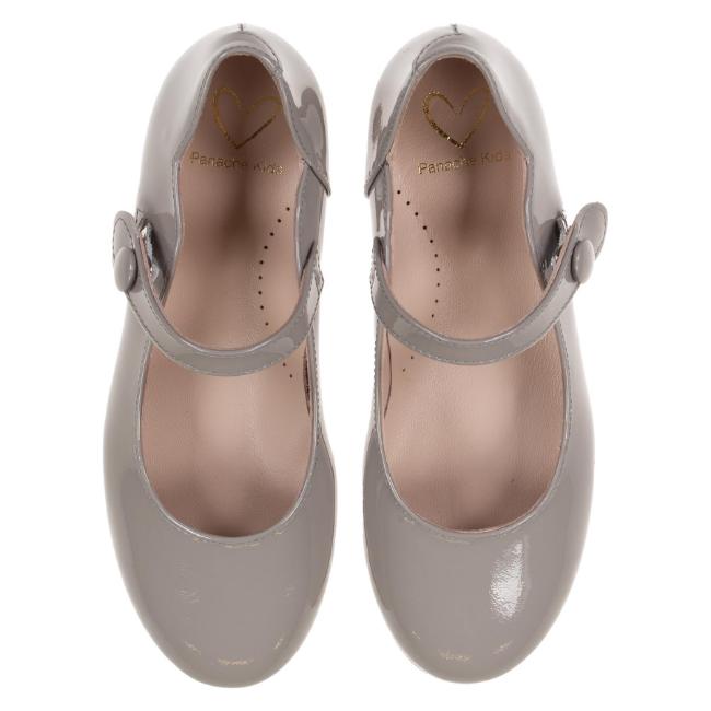 Picture of Panache Girls Scallop Pump - Ice Grey Patent