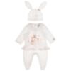 Picture of Jamiks Kids Baby Girls Naja Love Bunny Babygrow Hat Swaddle Set X 3 - Ivory Pink 