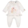 Picture of Jamiks Kids Baby Girls Naja Love Bunny Babygrow Hat Swaddle Set X 3 - Ivory Pink 