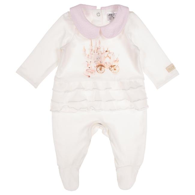 Picture of Jamiks Kids Baby Girls Teona Fairytale Bunny Babygrow - Ivory Pink