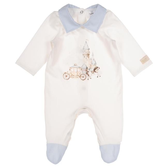 Picture of Jamiks Kids Baby Boys Ege Fairytale Babygrow - Ivory Pale Blue