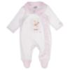 Picture of Jamiks Kids Baby Girls Neia Teddy Babygrow Hat Swaddle Set X 3 - White Pink