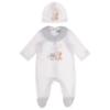 Picture of Jamiks Kids Baby Boys Otto Teddy Toys Babygrow Hat Swaddle Set X 3 - White Pale Blue