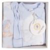 Picture of First Baby Boys Boxed Unicorn Print Babygrow Hat & Swaddle Set X 3 - Pale Blue