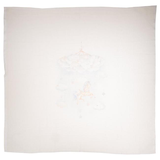 Picture of First Baby Unicorn Print Muslin X 1 - Pale Blue