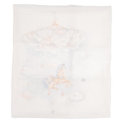 Picture of First Baby Unicorn Print Muslin X 1 - Pale Blue