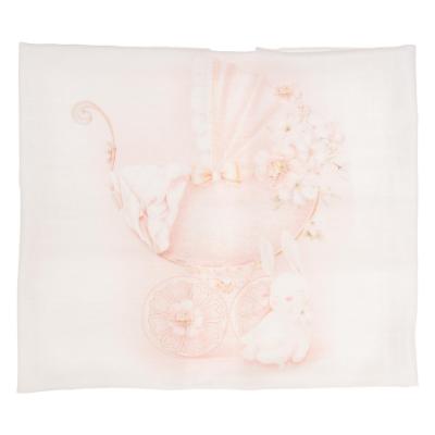 Picture of First Baby Vintage Pram Print Muslin X 1 - Pink