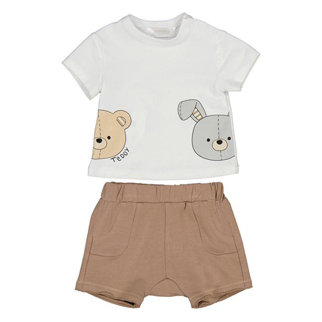 Picture of PRE-ORDER Mayoral Newborn Boys Teddy & Bunny Shorts Set - Beige