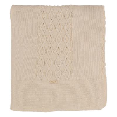 Picture of Rigola Baby Twisted Cable Knit Organic Cotton Shawl - Beige