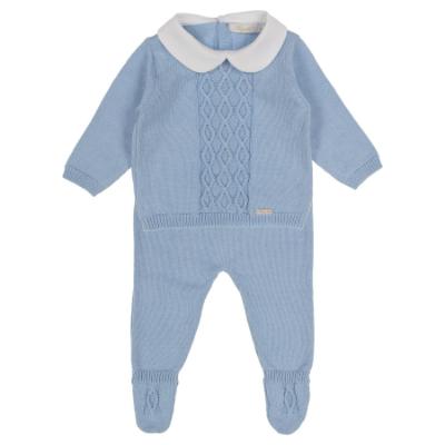 Picture of Rigola Baby Boys Twisted Cable Knitted Top & Legging Set X 2 - Sky Blue