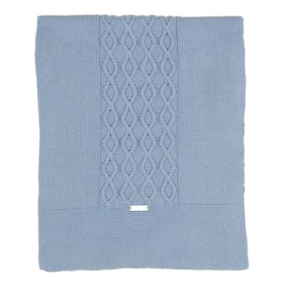 Picture of Rigola Baby Twisted Cable Knit Organic Cotton Shawl - Sky Blue