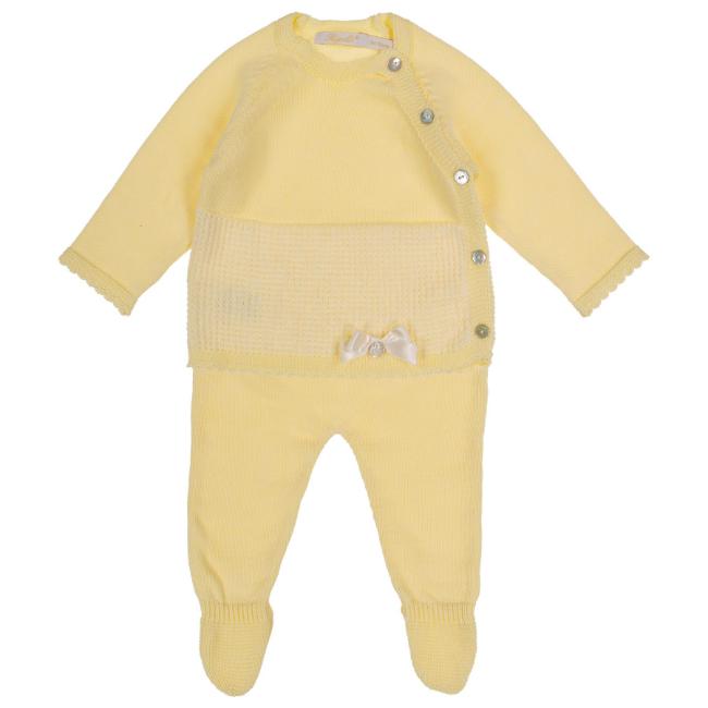 Picture of Rigola Baby Girls Front Opening Knitted Top & Legging Set X 2 - Summer Sun Yellow