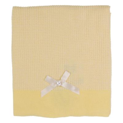 Picture of Rigola Baby Girls Raised Knit Organic Cotton Shawl - Summer Sun Yellow