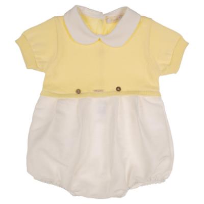 Picture of Rigola Baby Boys Organic Knit & Linen Romper - Summer Sun Yellow