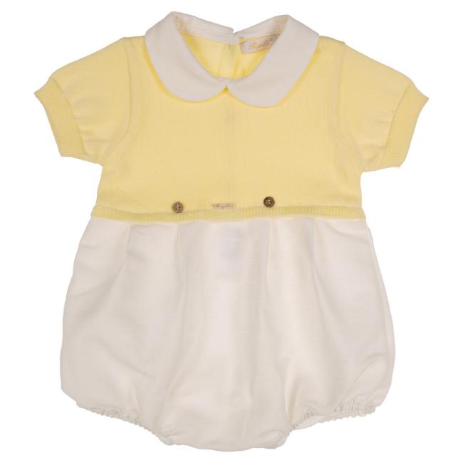 Picture of Rigola Baby Boys Organic Knit & Linen Romper - Summer Sun Yellow