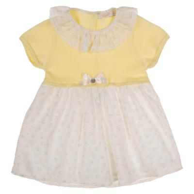 Picture of Rigola Baby Girls Organic Knit & Plumetti Dress & Panties Set - Summer Sun Yellow