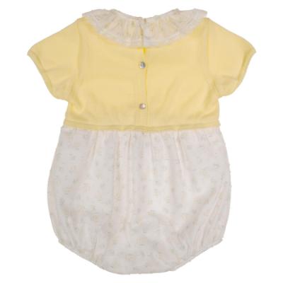 Picture of Rigola Baby Girls Organic Knit & Plumetti Romper - Summer Sun Yellow