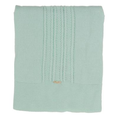 Picture of Rigola Baby Twisted Cable Knit Organic Cotton Shawl - Green Water